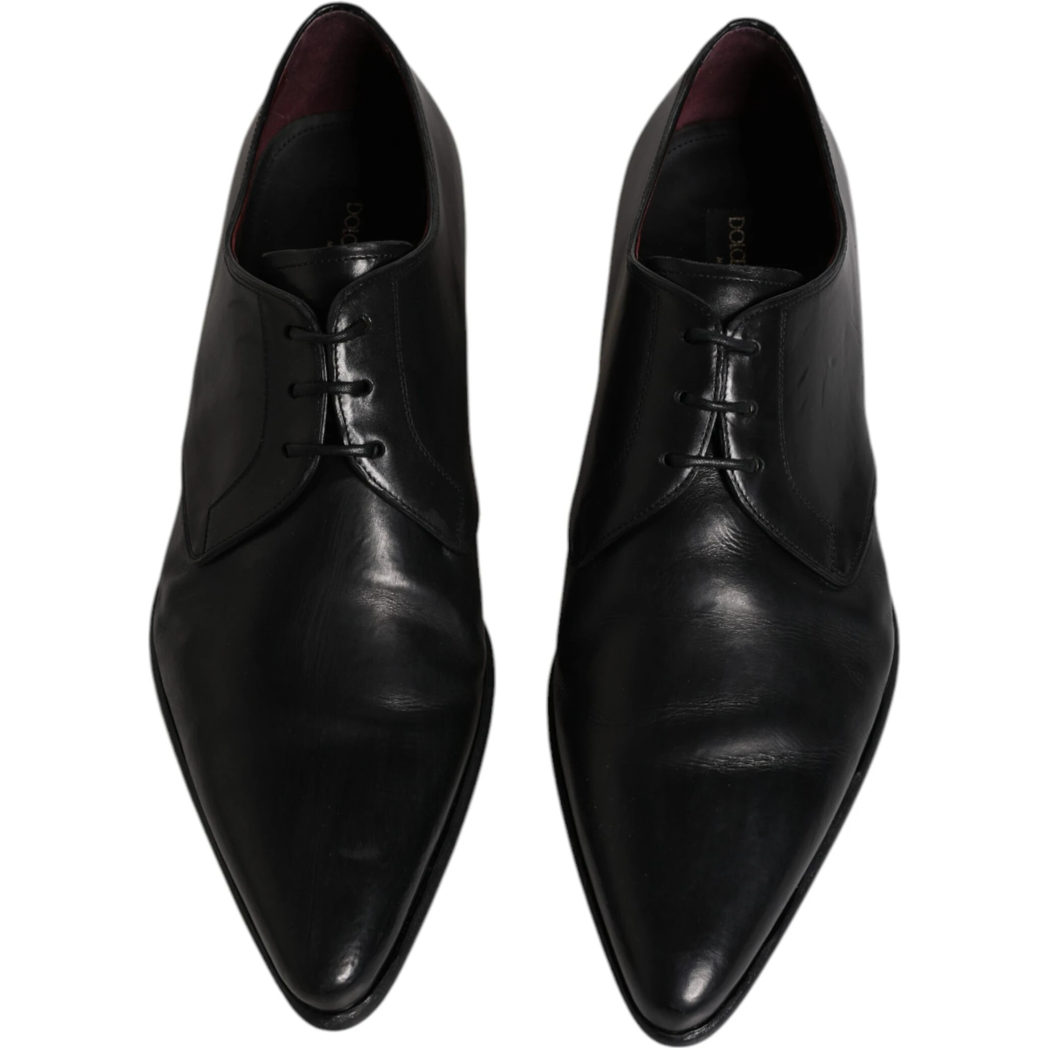 Black Leather Lace Up Men Derby Formal Shoes