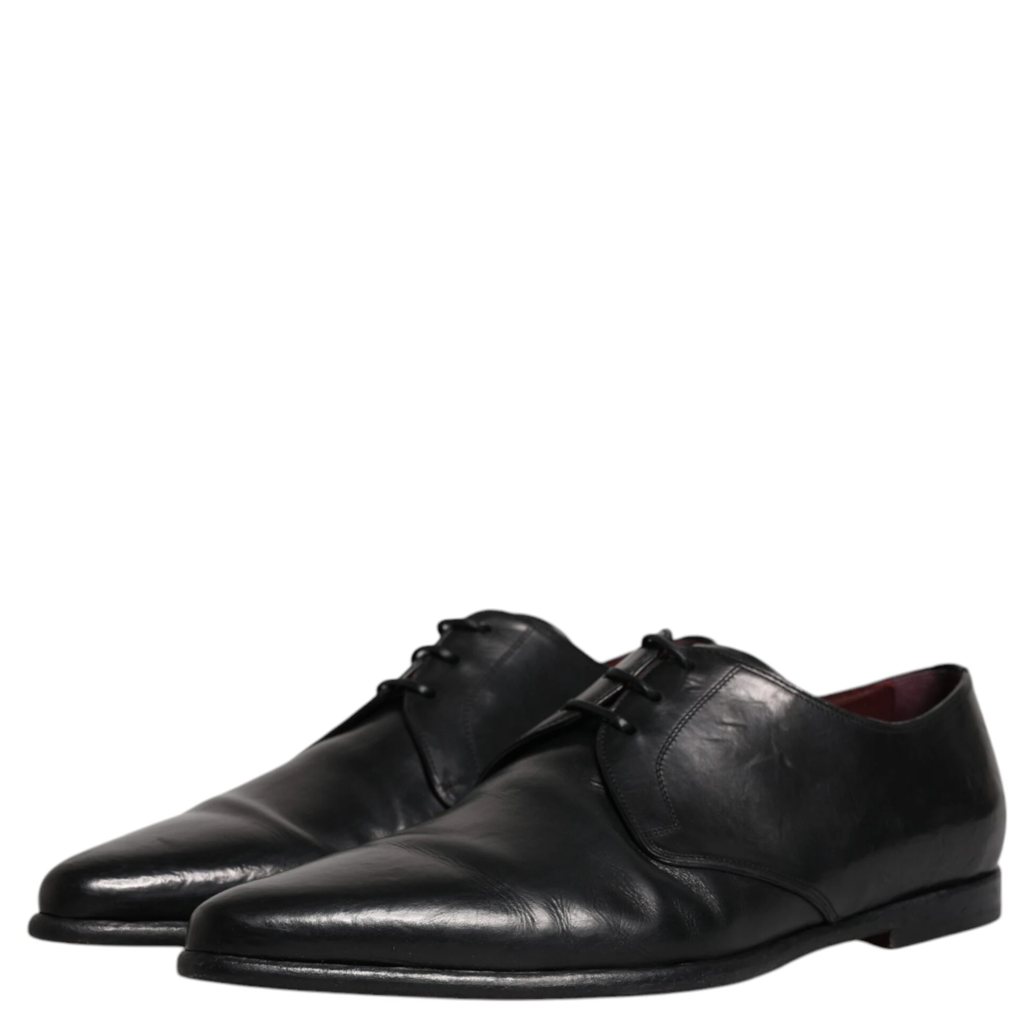 Black Leather Lace Up Men Derby Formal Shoes