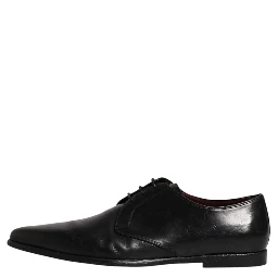Black Leather Lace Up Men Derby Formal Shoes