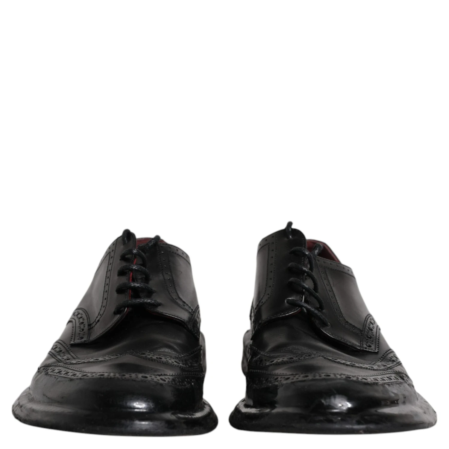 Black Leather Derby Wingtip Formal Shoes