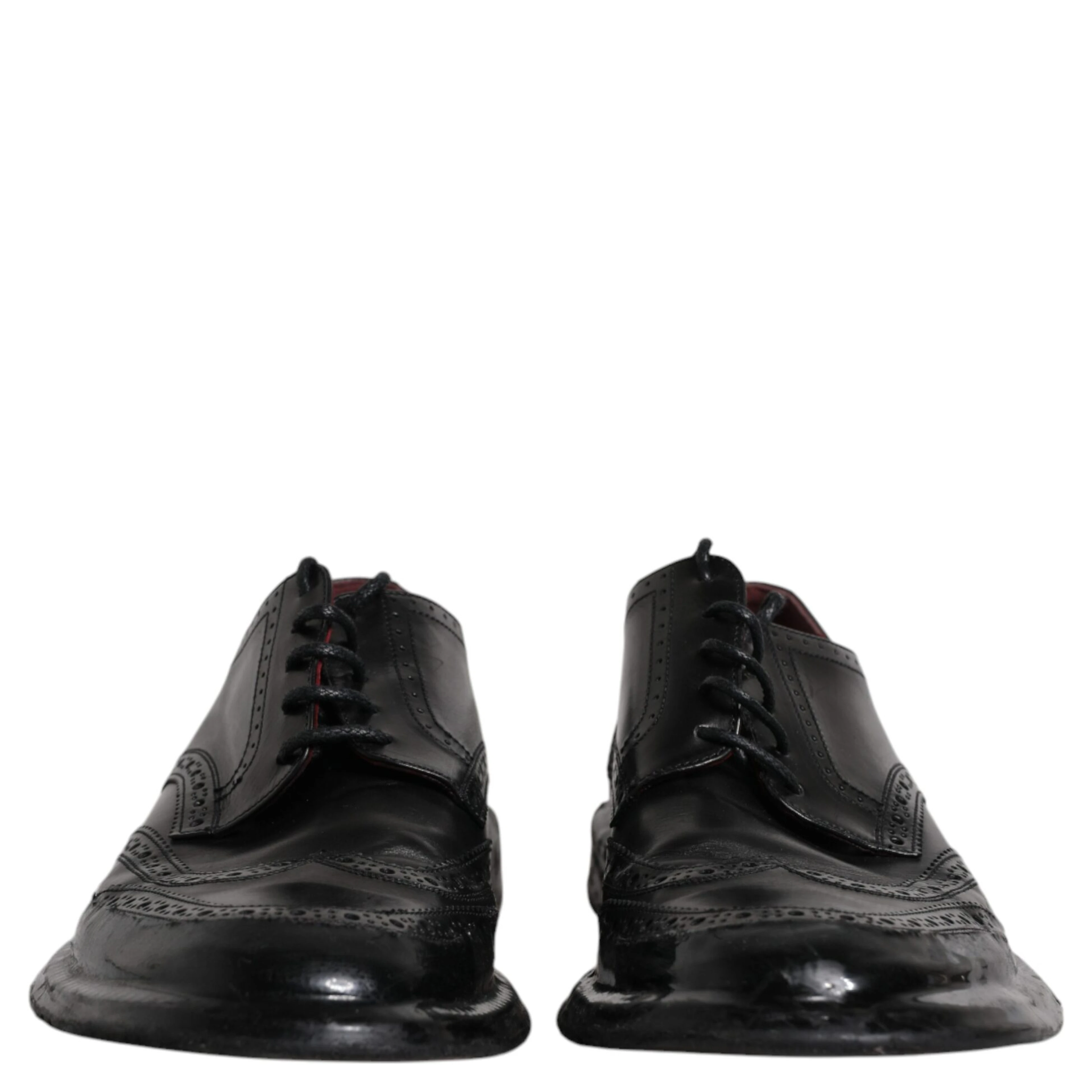 Black Leather Derby Wingtip Formal Shoes