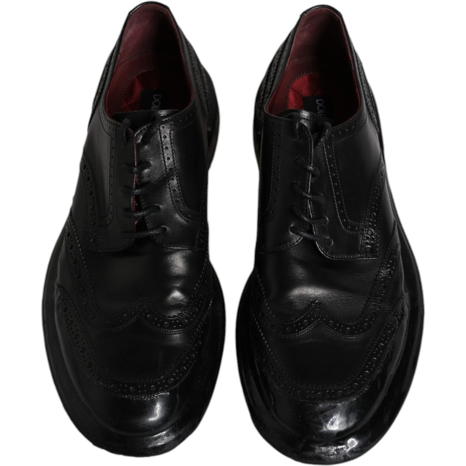 Black Leather Derby Wingtip Formal Shoes