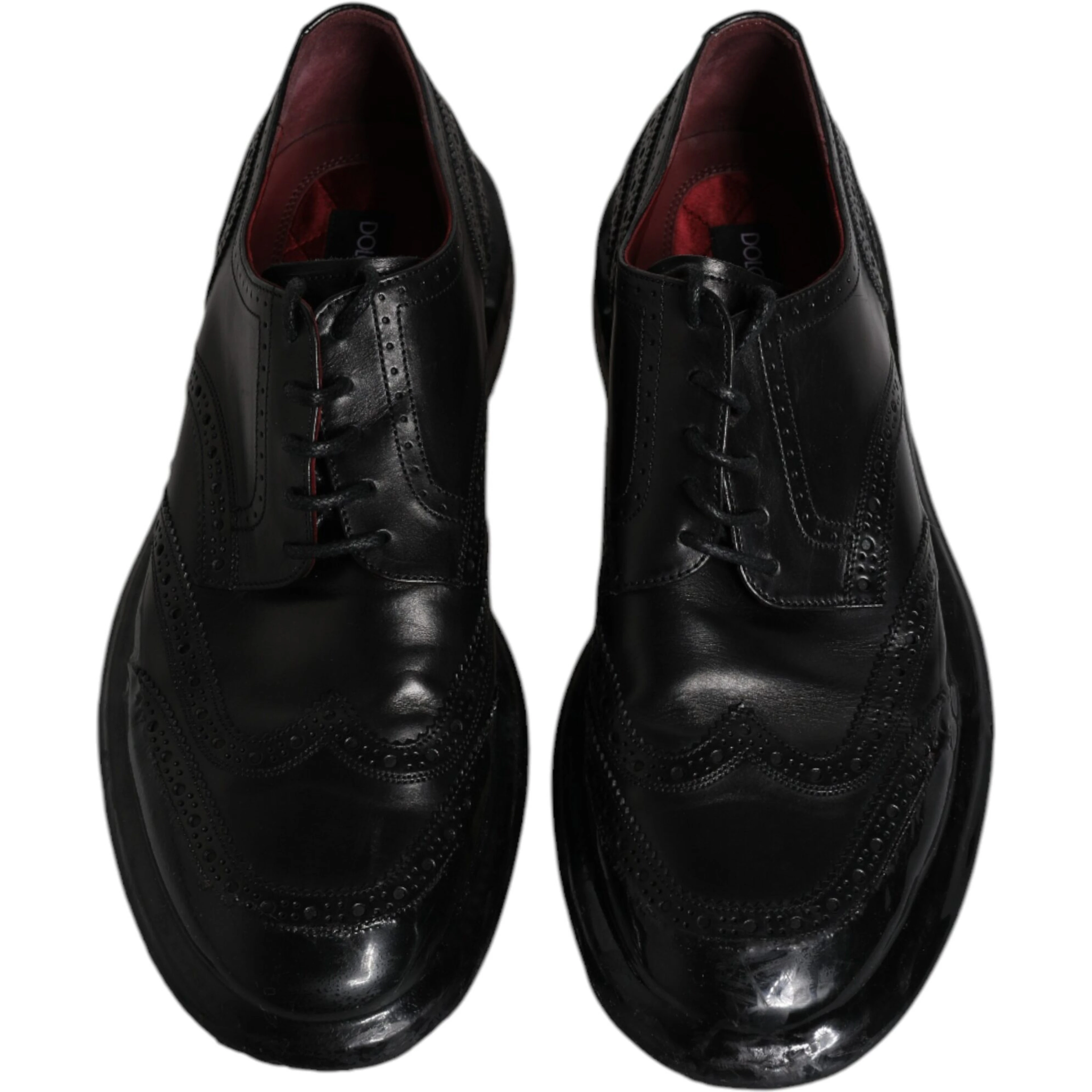 Black Leather Derby Wingtip Formal Shoes
