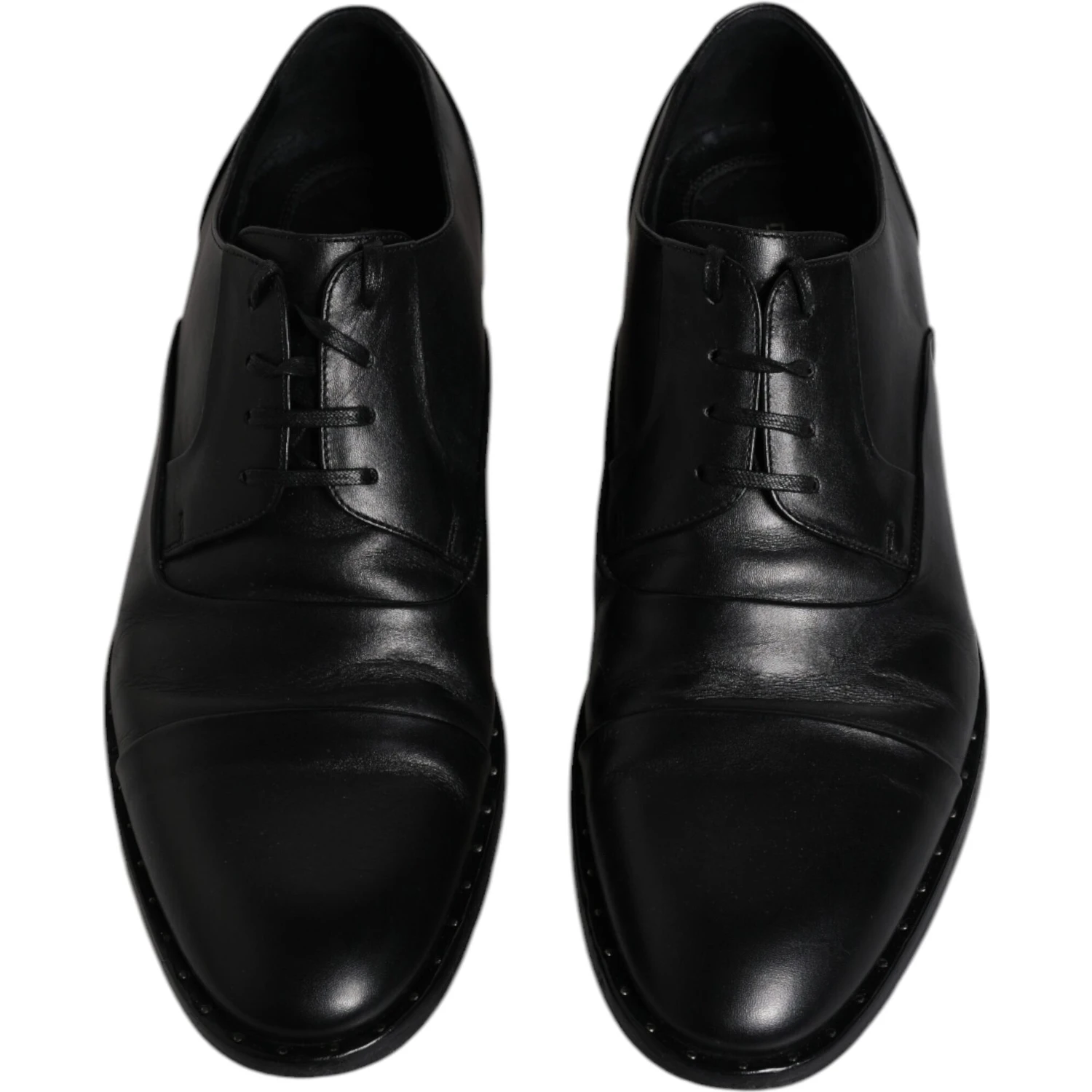 Black Leather Lace Up Men Derby Formal Shoes