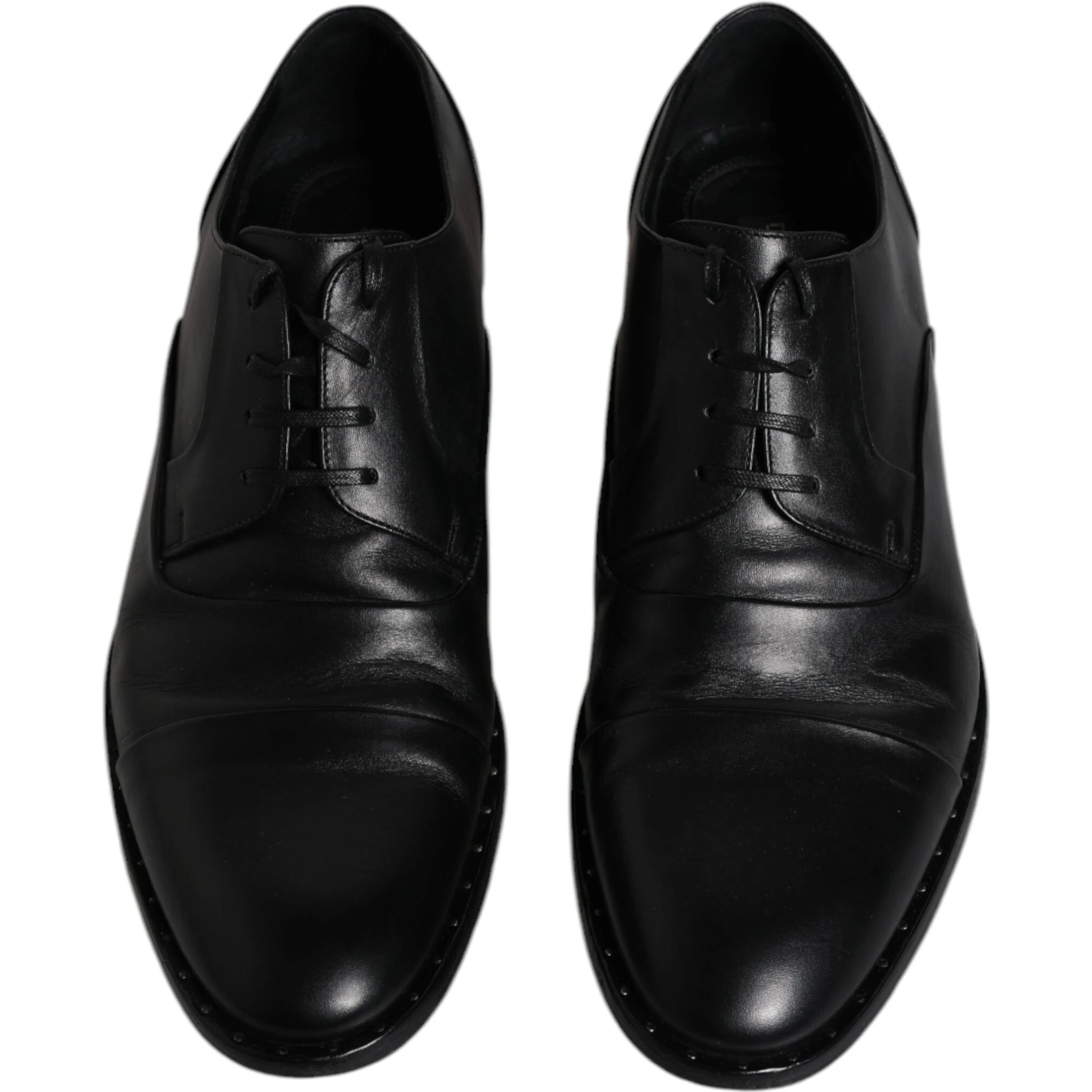 Black Leather Lace Up Men Derby Formal Shoes
