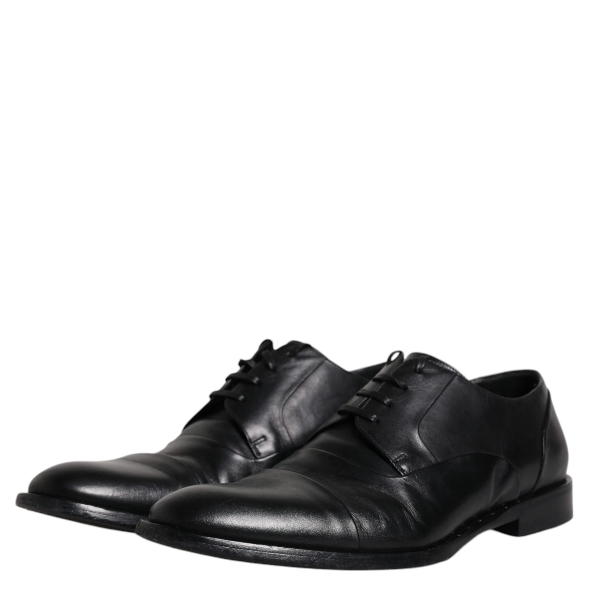 Black Leather Lace Up Men Derby Formal Shoes