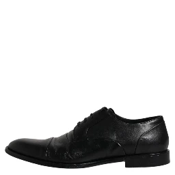 Black Leather Lace Up Men Derby Formal Shoes