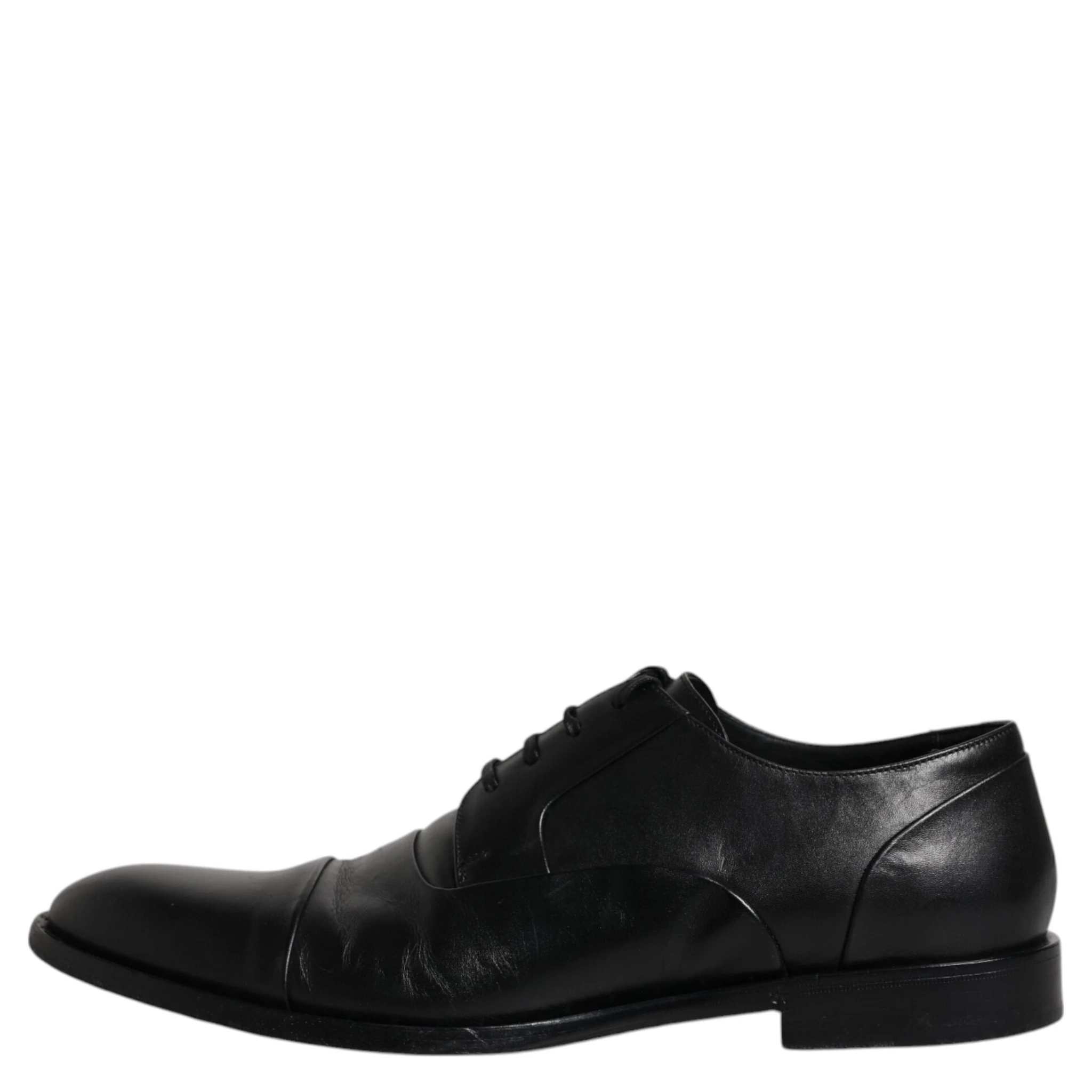 Black Leather Lace Up Men Derby Formal Shoes