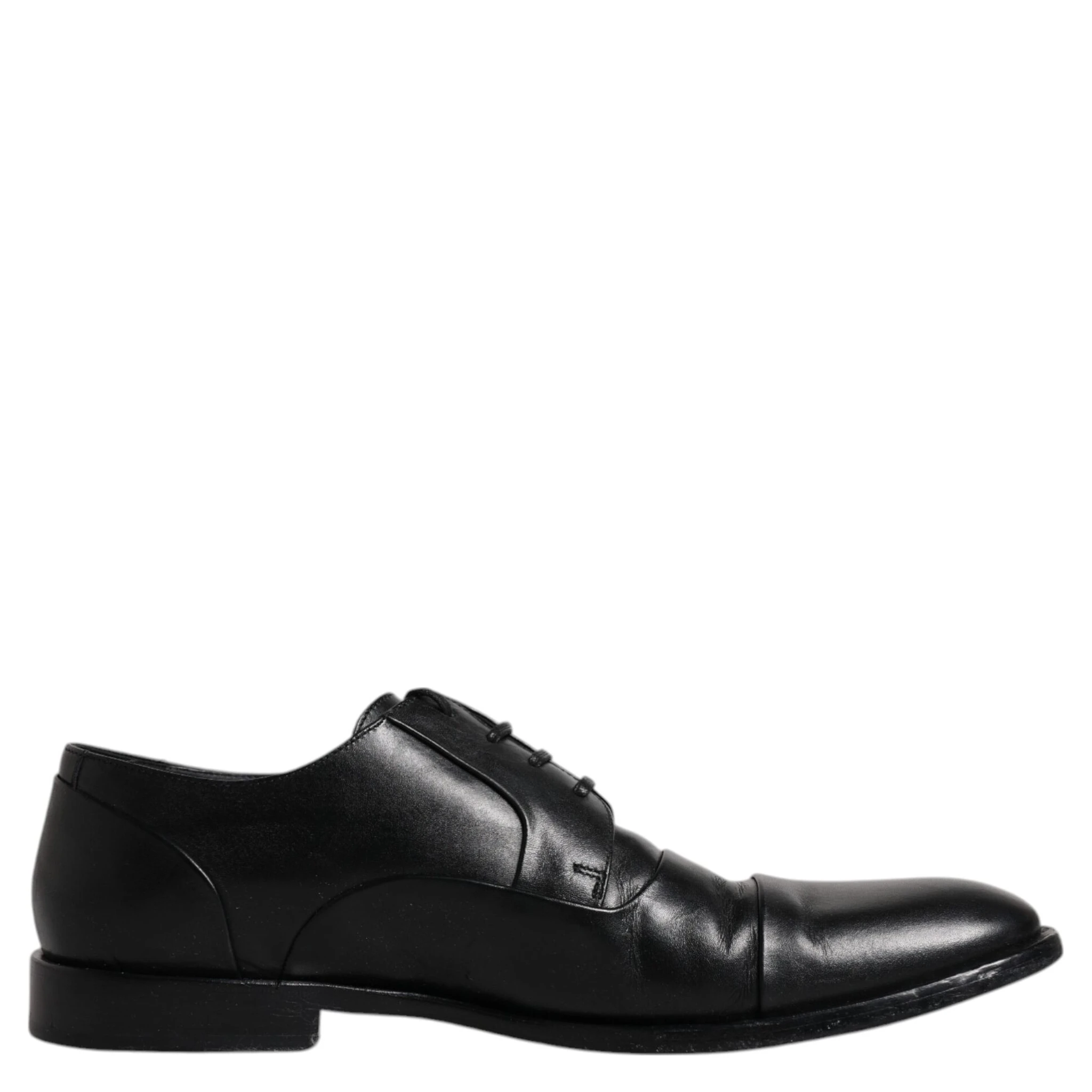 Black Leather Lace Up Men Derby Formal Shoes