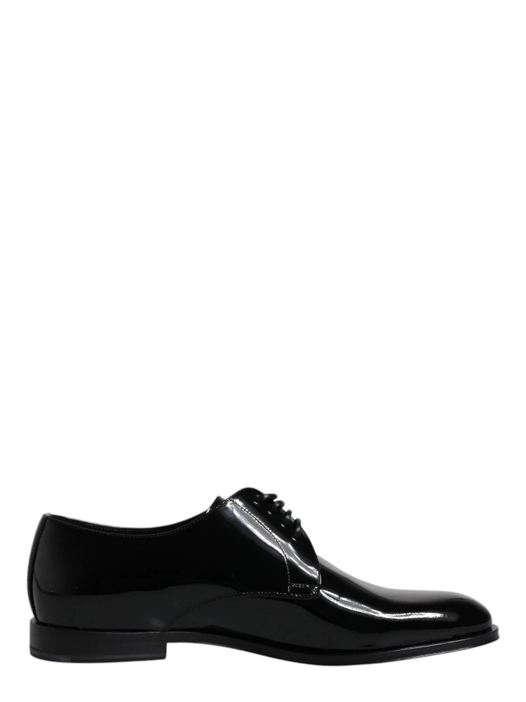 Black Patent Leather Derby Formal Dress Shoes