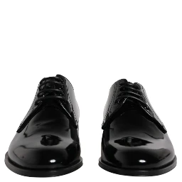 Black Patent Leather Derby Formal Dress Shoes