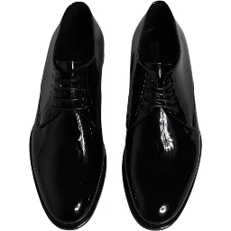 Black Patent Leather Derby Formal Dress Shoes