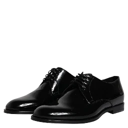 Black Patent Leather Derby Formal Dress Shoes