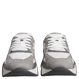 Grey Leather Neoprene Chunky Low Top Squalo Sneakers Shoes
