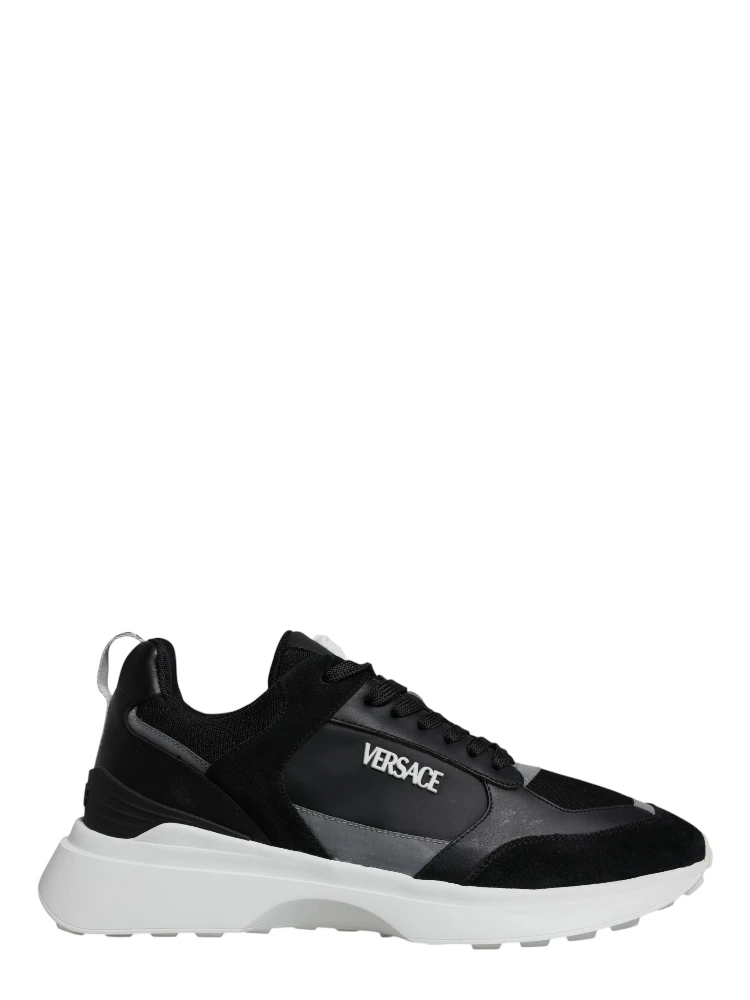 Black Canvas Quad Fabric Medusa Low Top Sneaker Shoes
