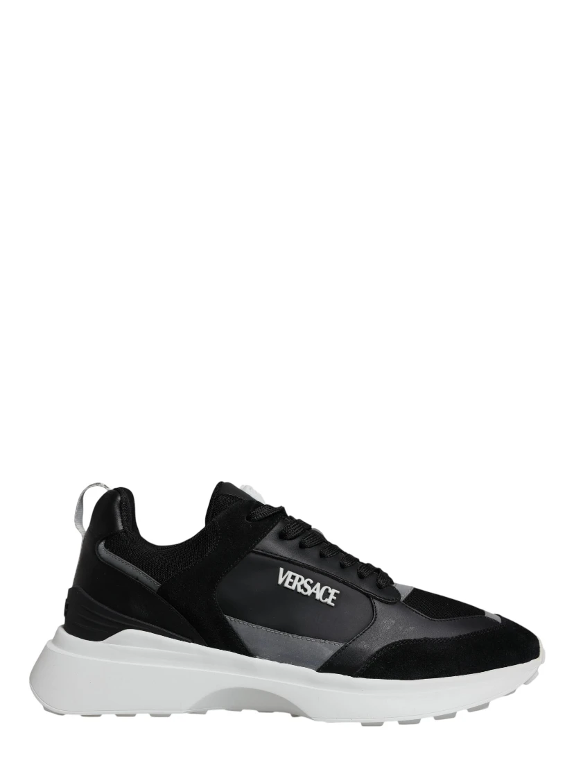Black Canvas Quad Fabric Medusa Low Top Sneaker Shoes