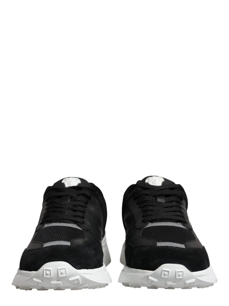 Black Canvas Quad Fabric Medusa Low Top Sneaker Shoes alternative