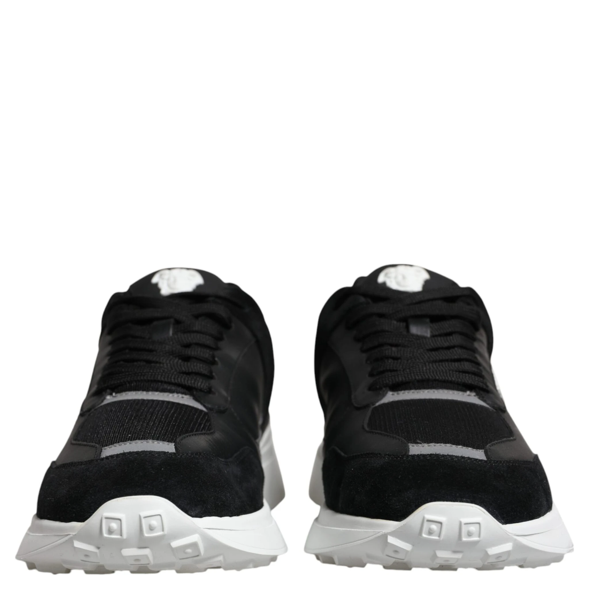 Black Canvas Quad Fabric Medusa Low Top Sneaker Shoes