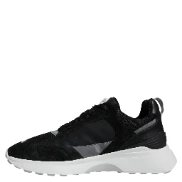 Black Canvas Quad Fabric Medusa Low Top Sneaker Shoes