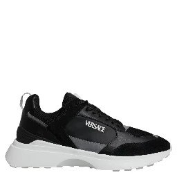 Black Canvas Quad Fabric Medusa Low Top Sneaker Shoes