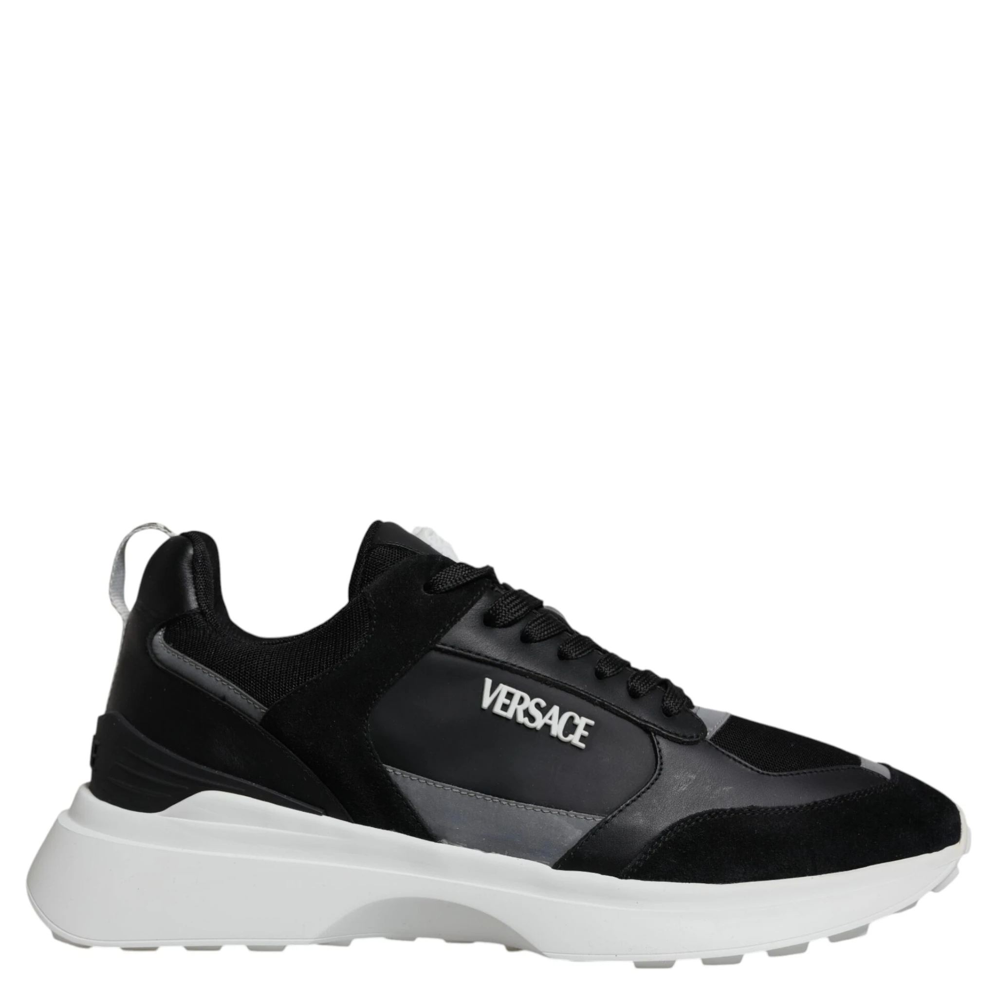 Black Canvas Quad Fabric Medusa Low Top Sneaker Shoes