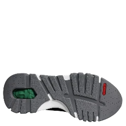 Black Leather Neoprene Chunky Low Top Sneakers Squalo Shoes