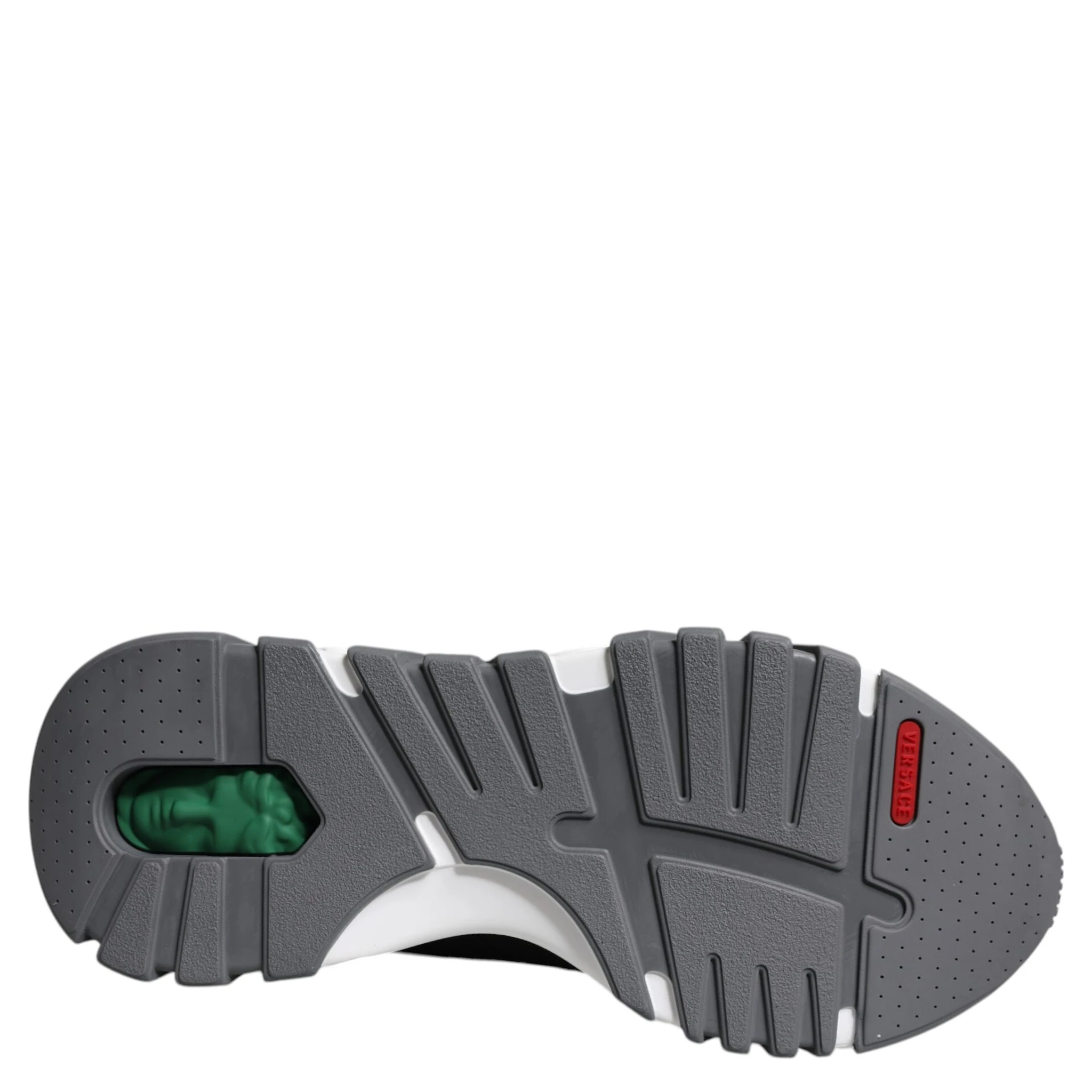 Black Leather Neoprene Chunky Low Top Sneakers Squalo Shoes