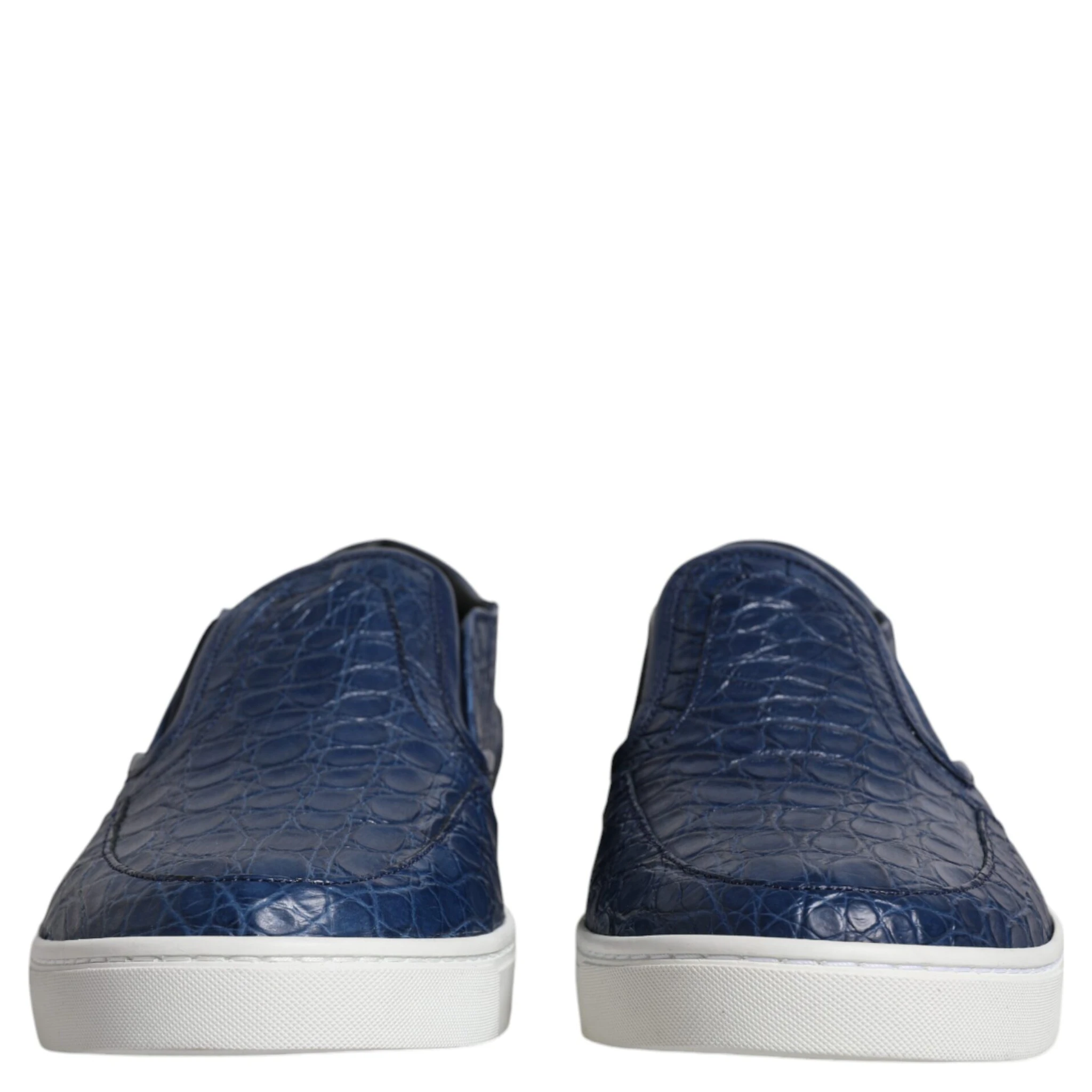 Blue Croc Exotic Leather Men Sneakers Shoes