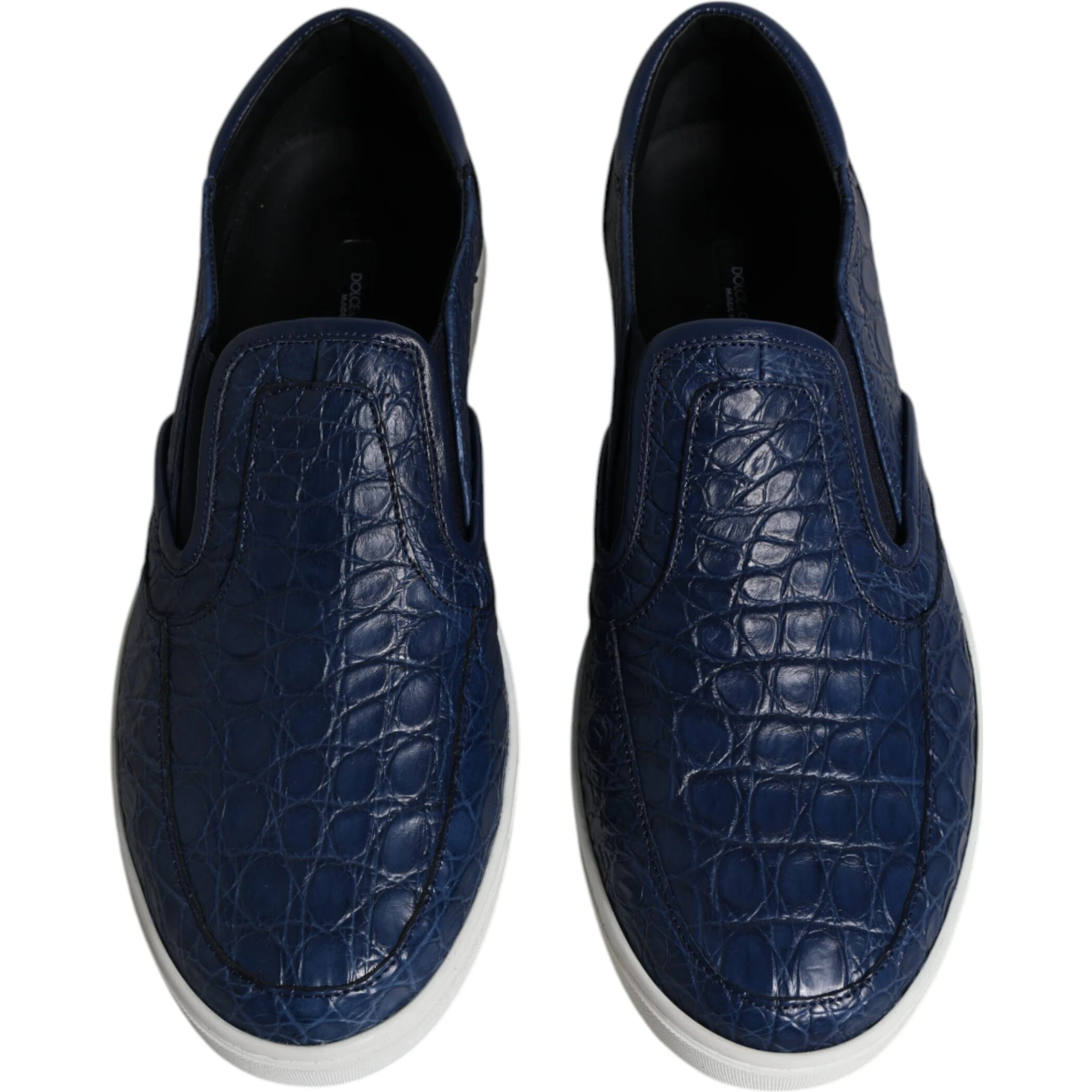 Blue Croc Exotic Leather Men Sneakers Shoes