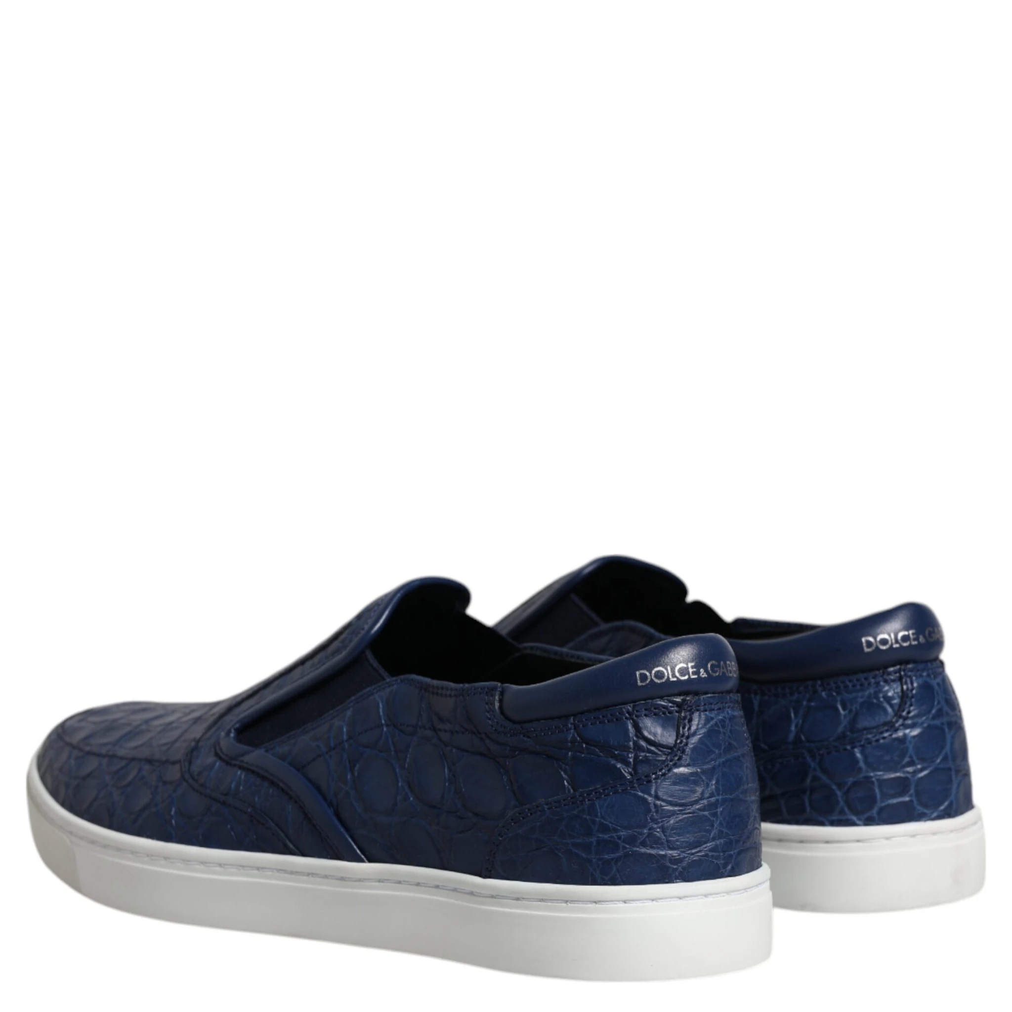 Blue Croc Exotic Leather Men Sneakers Shoes