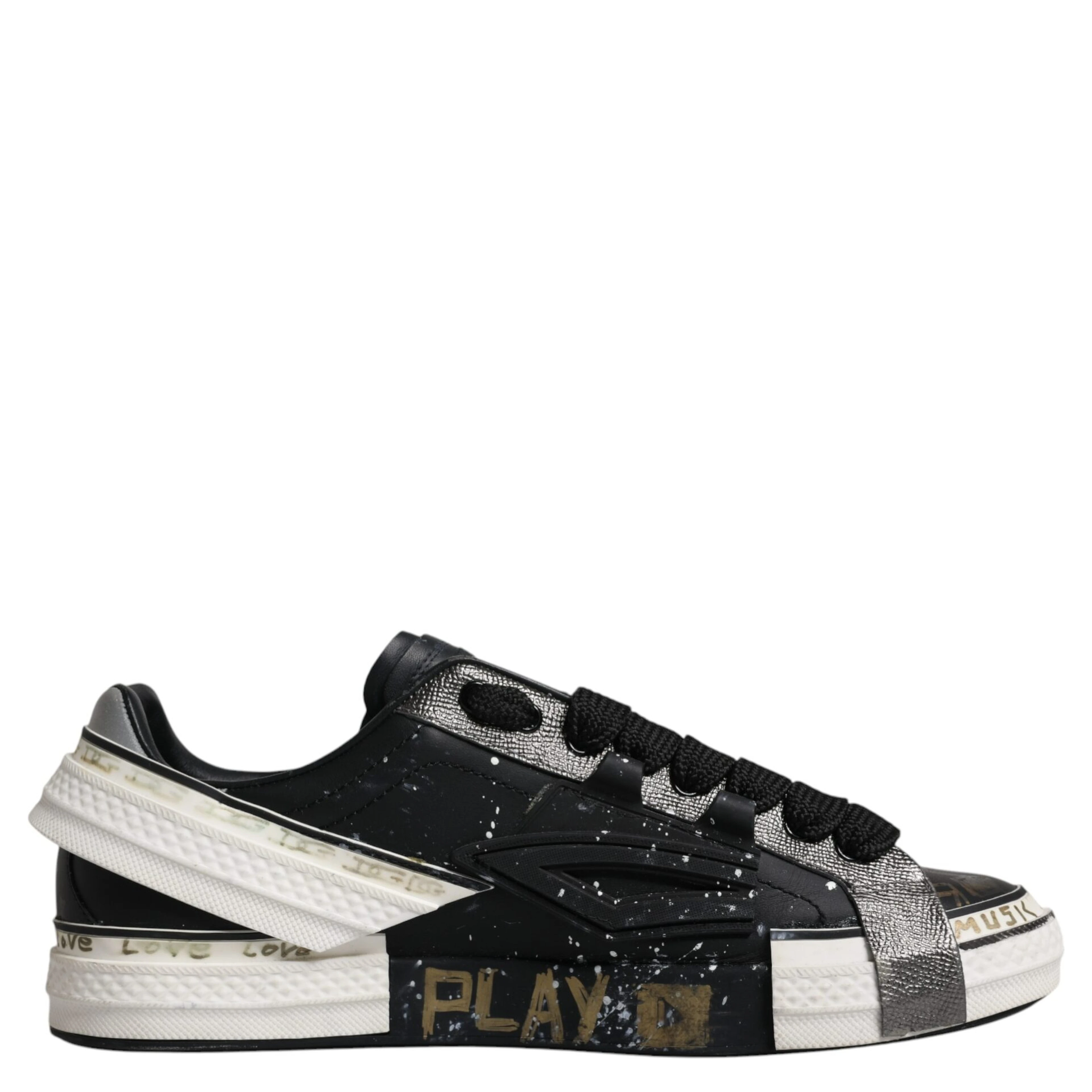 Black White Portofino Low Top Sneakers Shoes