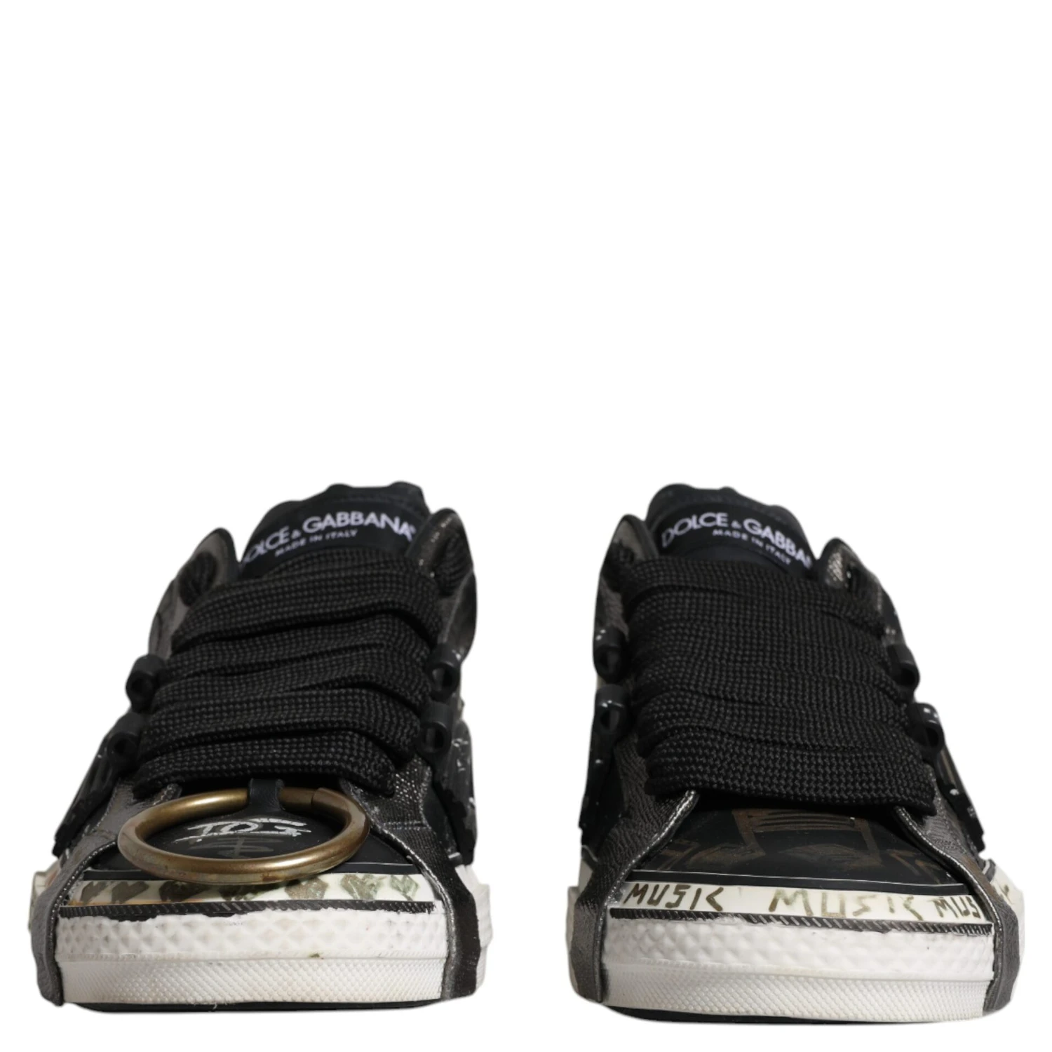 Black White Portofino Low Top Sneakers Shoes