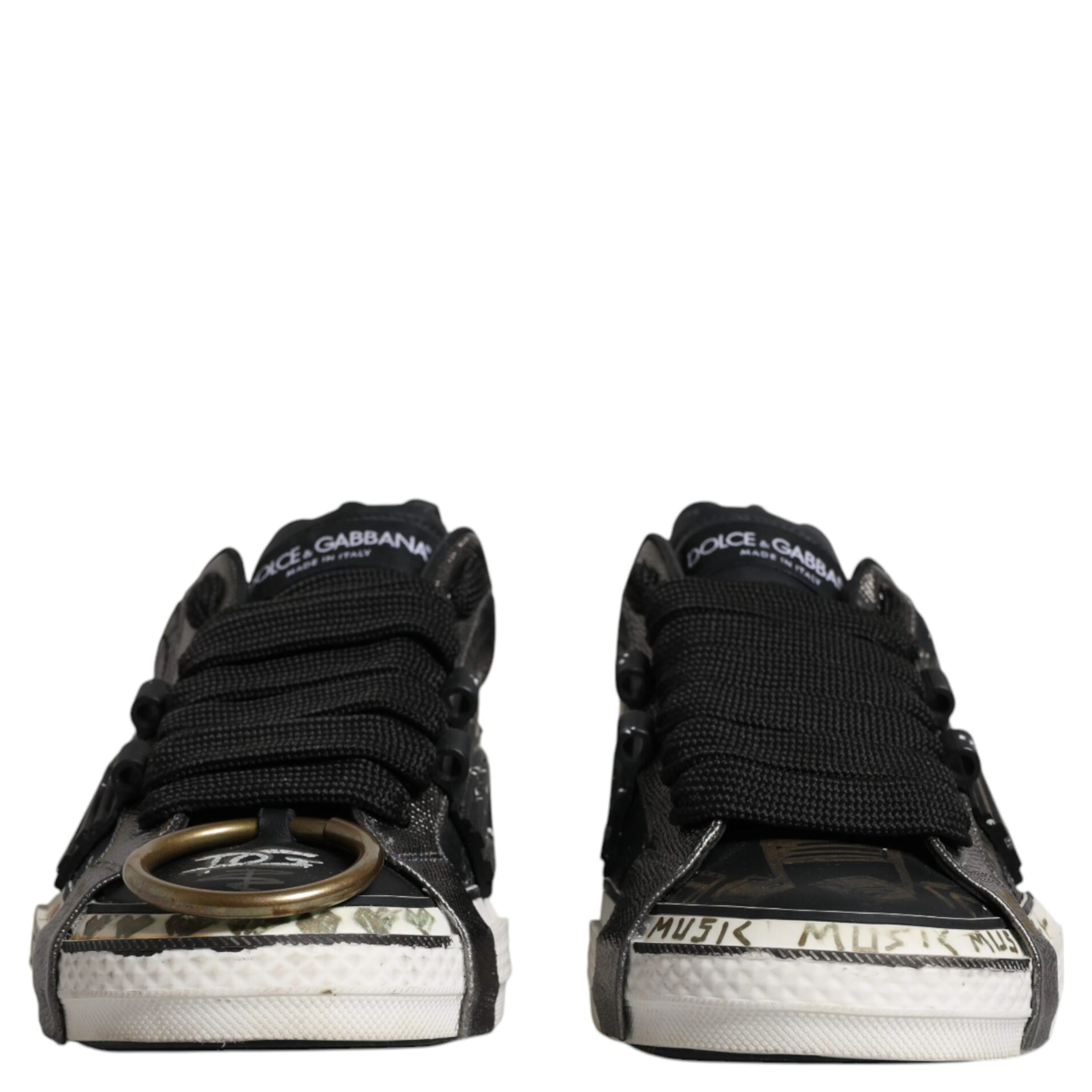 Black White Portofino Low Top Sneakers Shoes