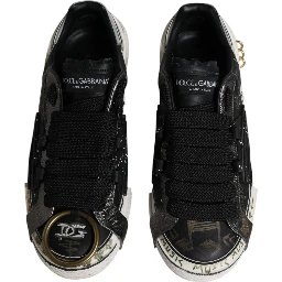 Black White Portofino Low Top Sneakers Shoes