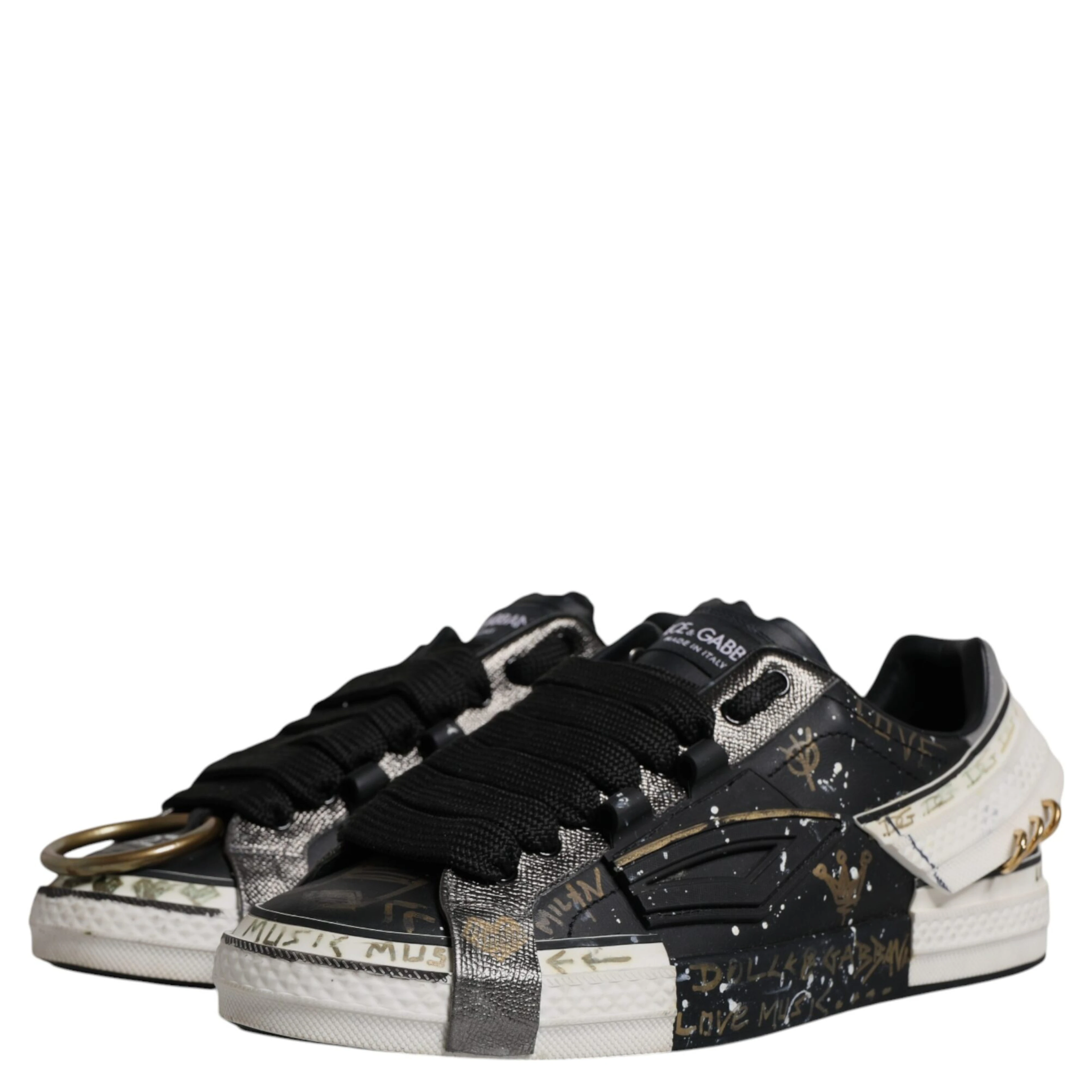 Black White Portofino Low Top Sneakers Shoes