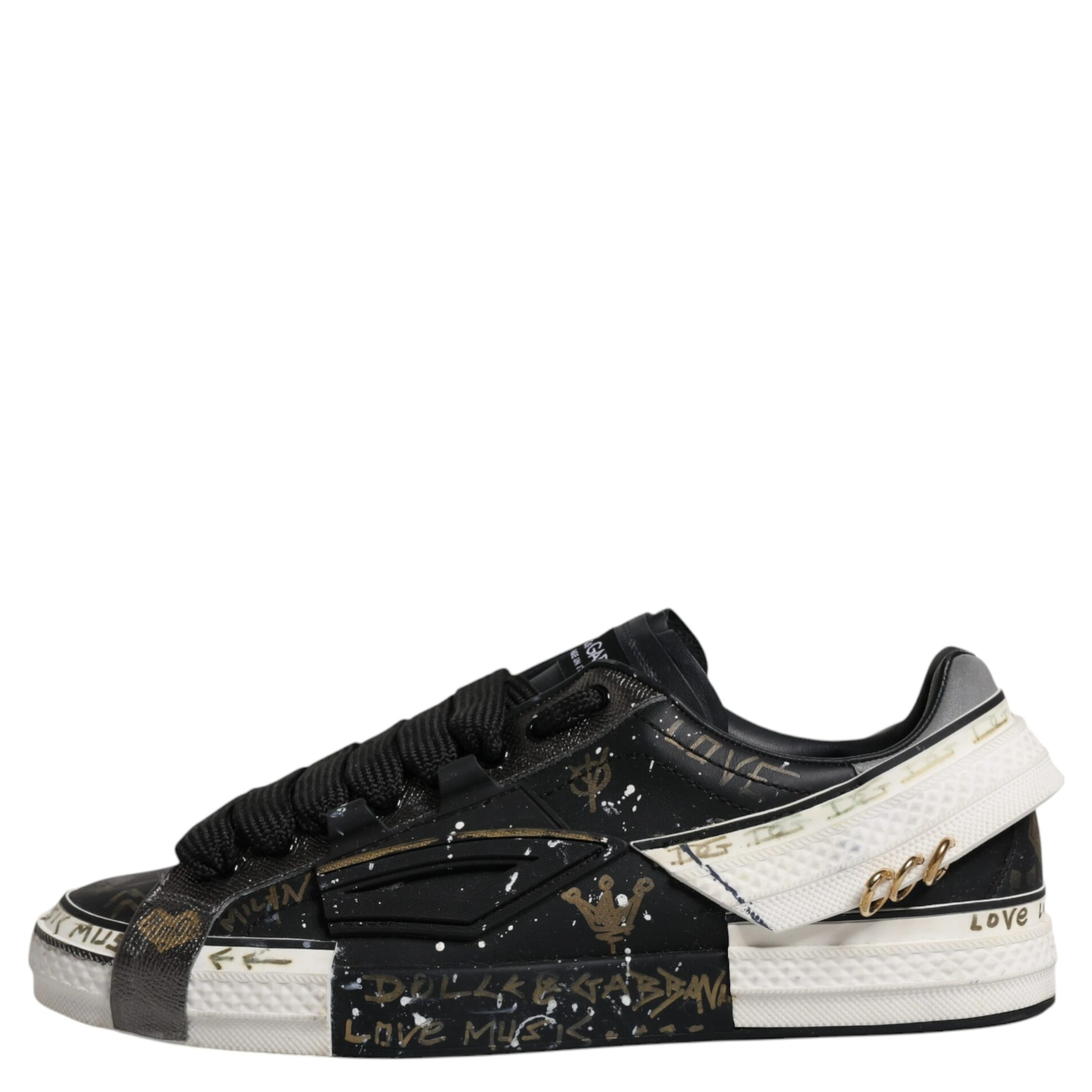 Black White Portofino Low Top Sneakers Shoes