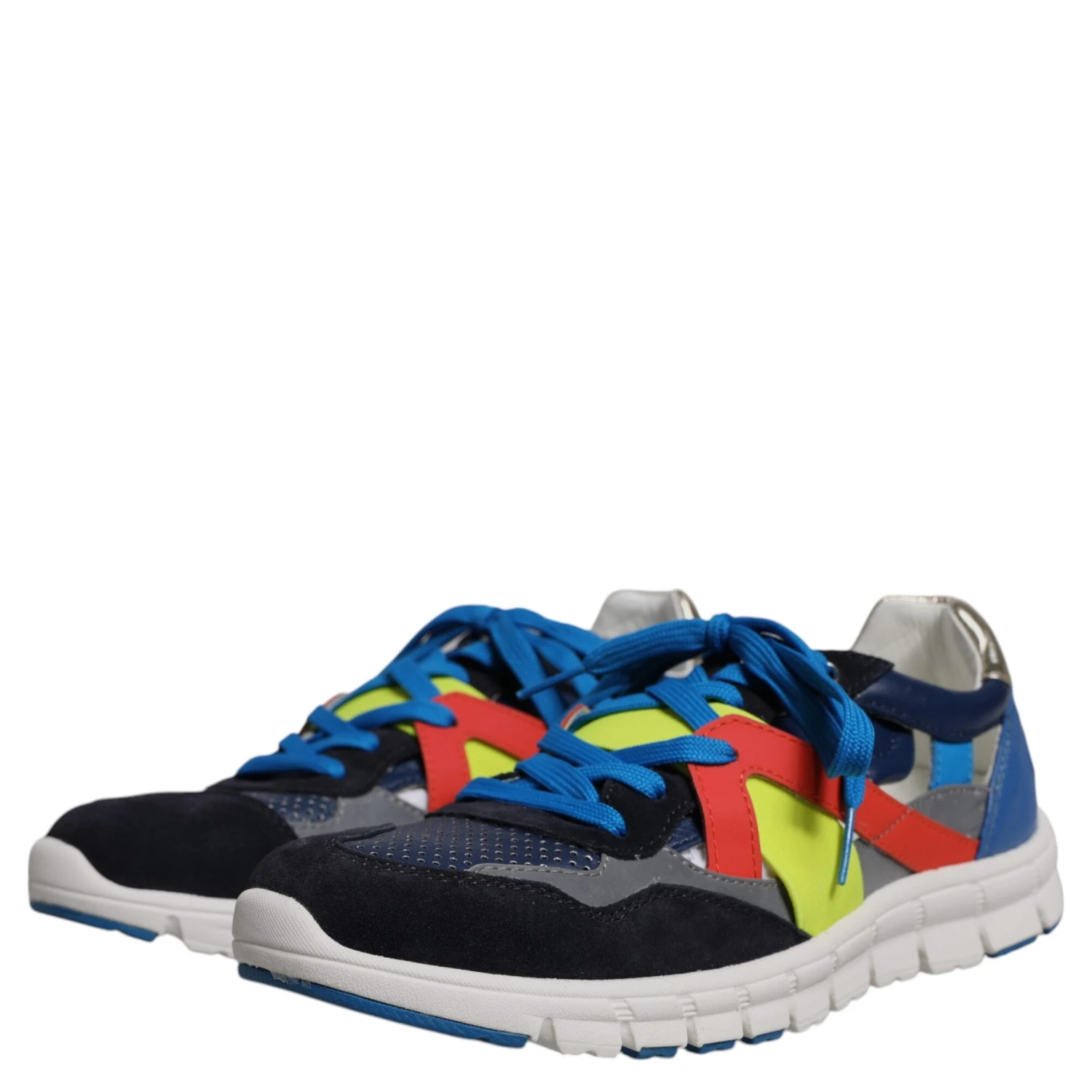 Multicolor Leather Suede Low Top Sneakers Shoes