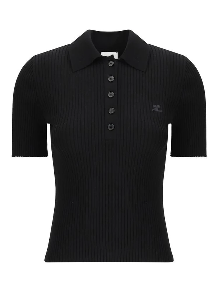 Black Viscose Polo Shirt