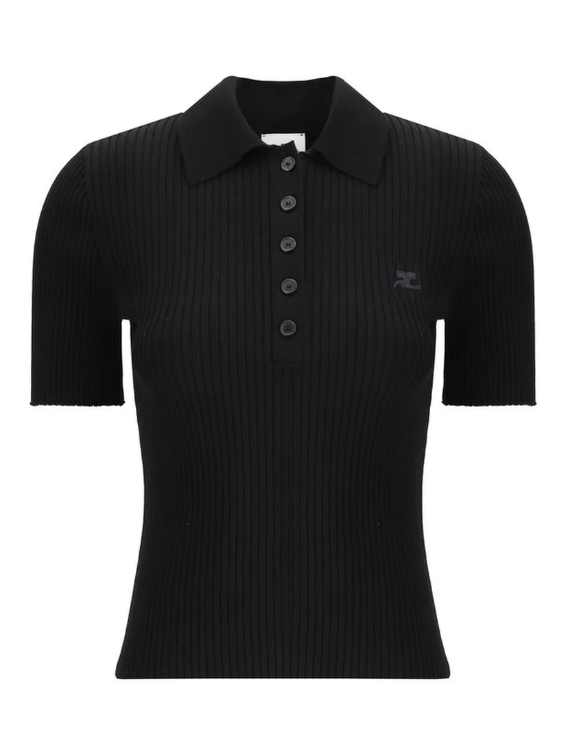 Black Viscose Polo Shirt