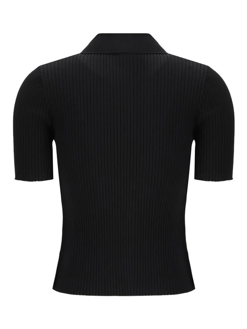 Black Viscose Polo Shirt