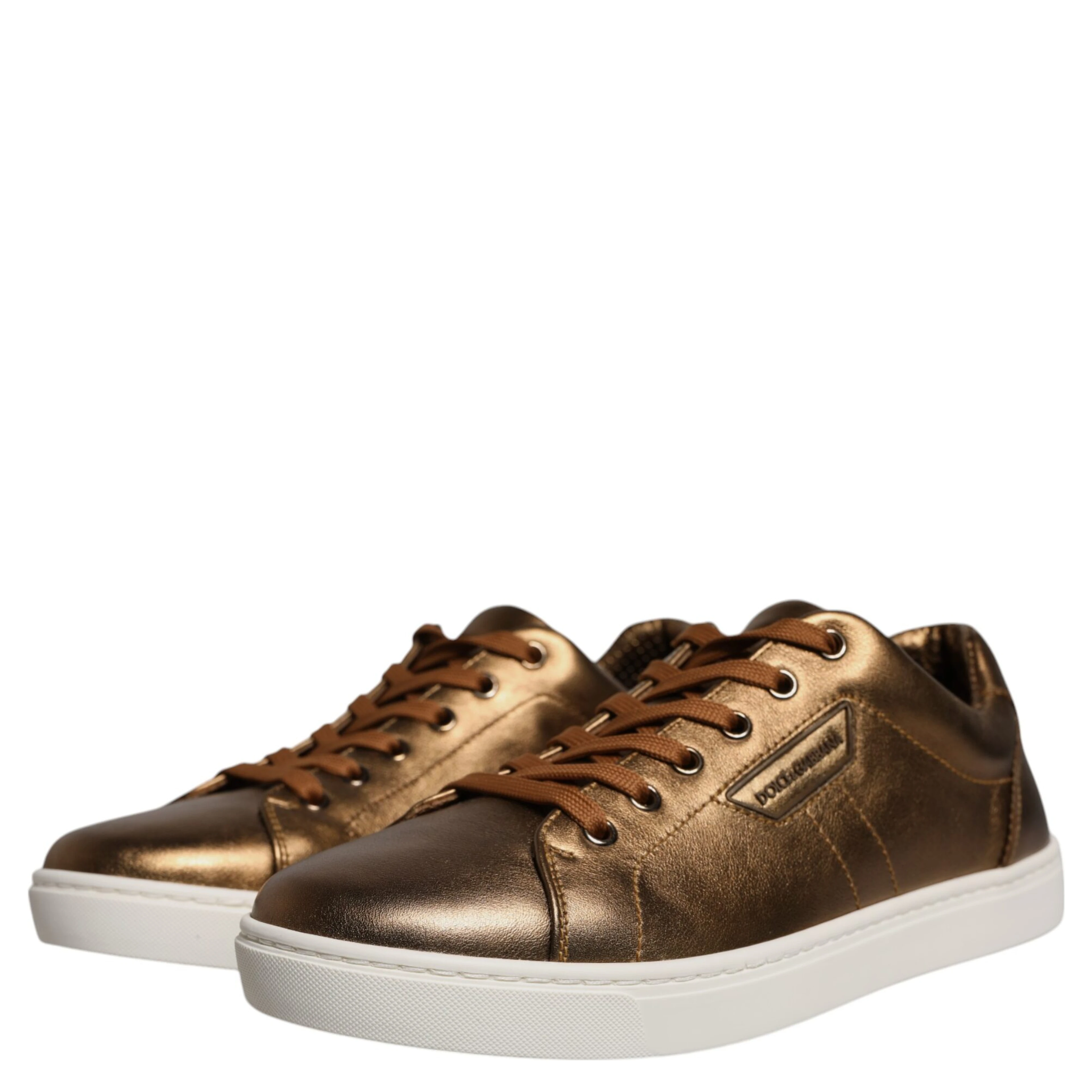 Gold Leather Logo London Men Sneaker Shoes