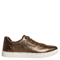 Gold Leather Logo London Men Sneaker Shoes