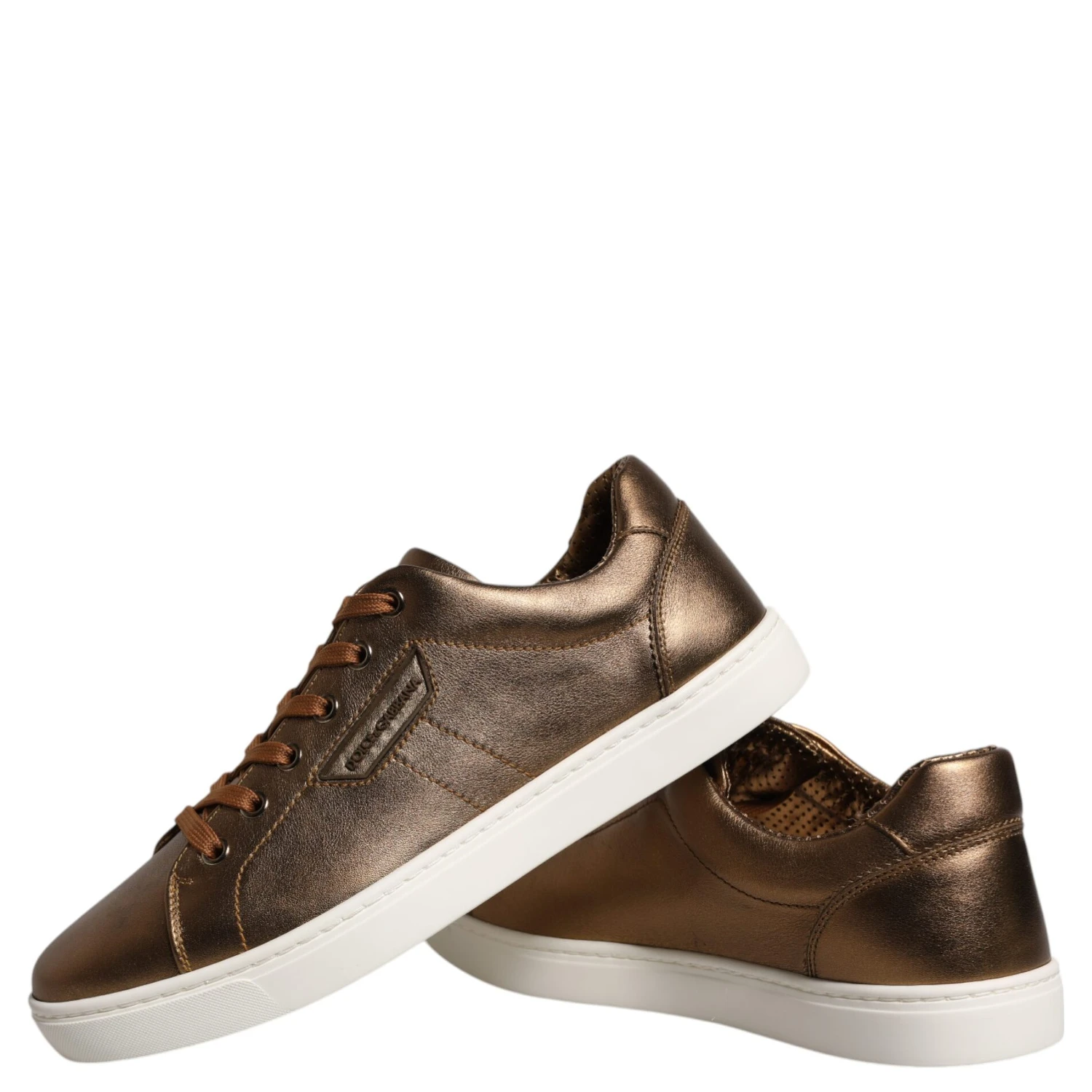 Gold Leather Logo London Men Sneaker Shoes