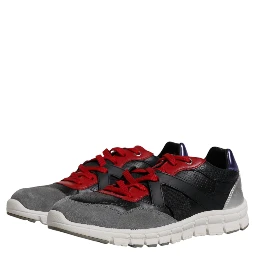 Multicolor Leather Suede Low Top Sneakers Shoes