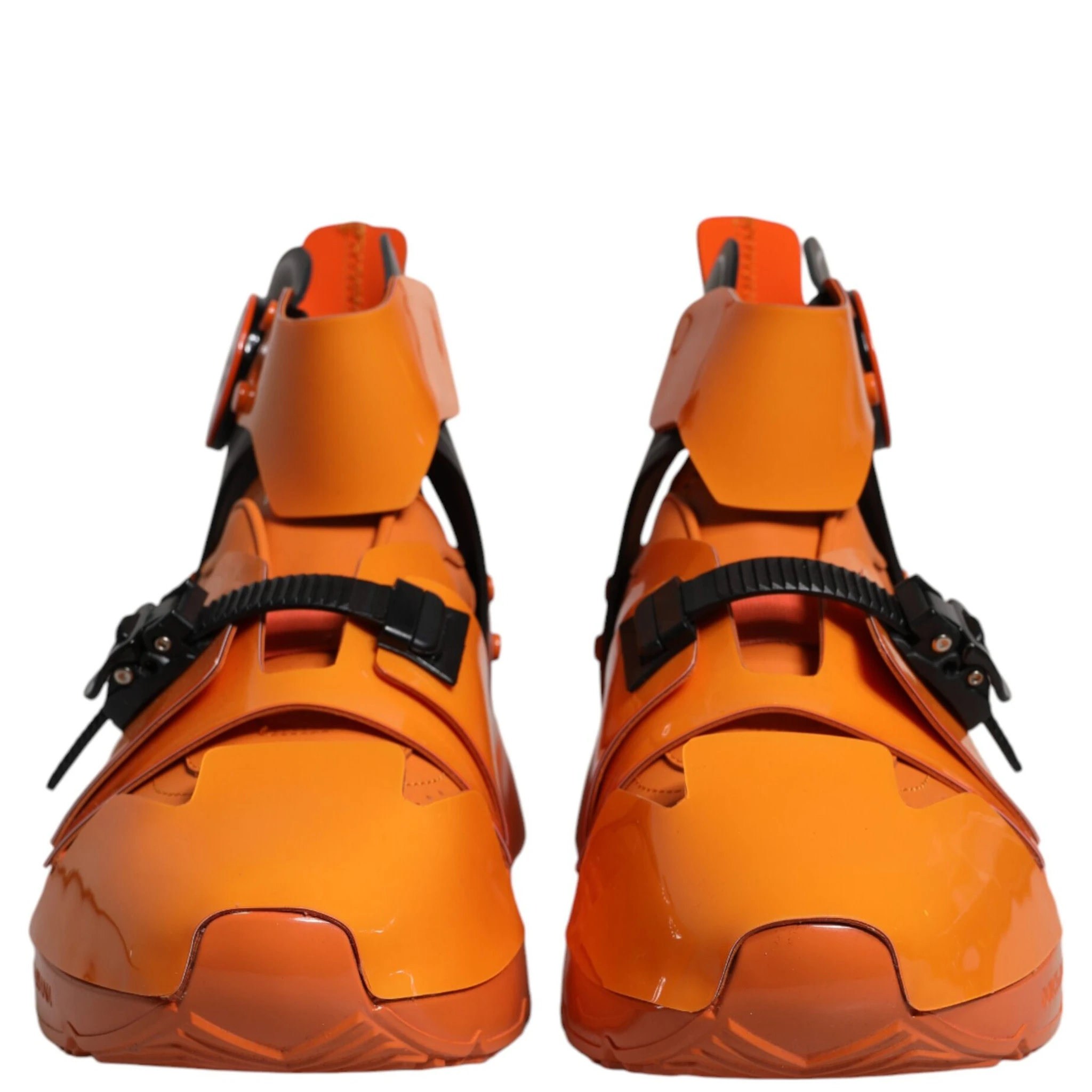 Orange Multi Panel Chunky High Top Sneakers Shoes