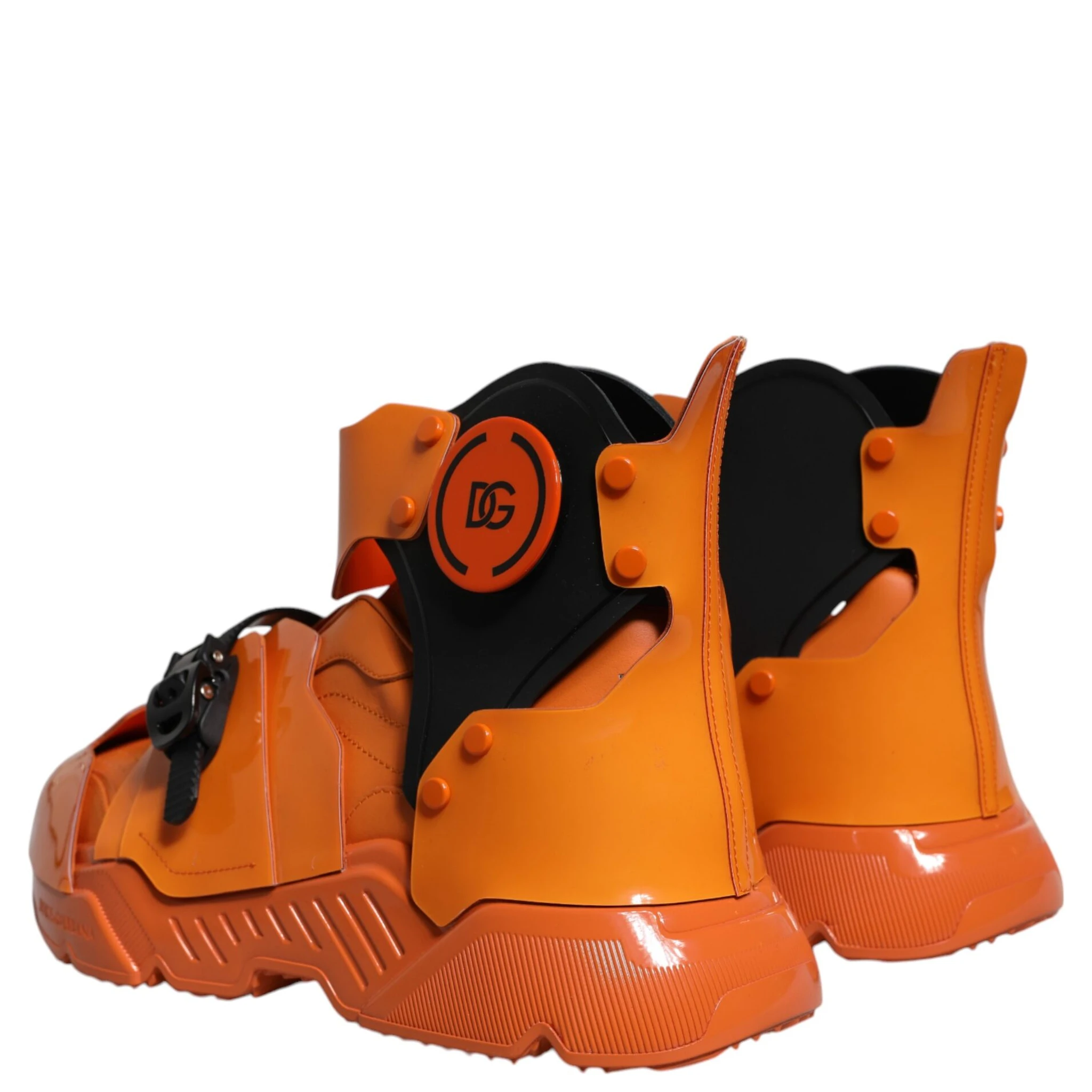 Orange Multi Panel Chunky High Top Sneakers Shoes