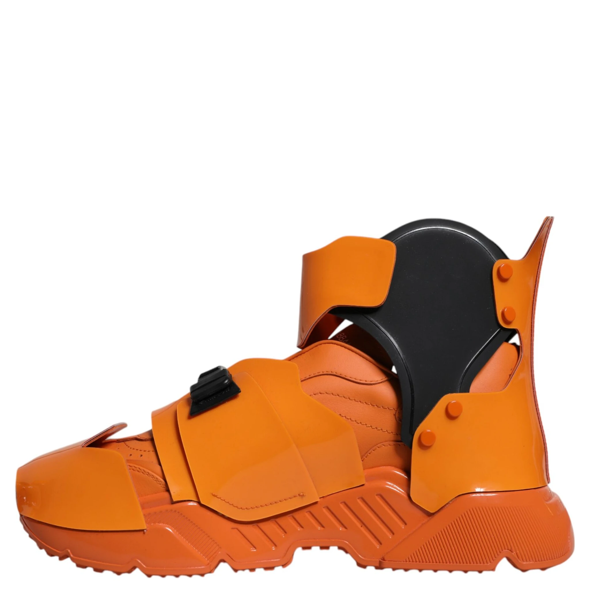 Orange Multi Panel Chunky High Top Sneakers Shoes