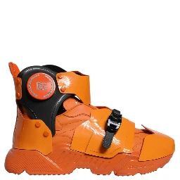 Orange Multi Panel Chunky High Top Sneakers Shoes