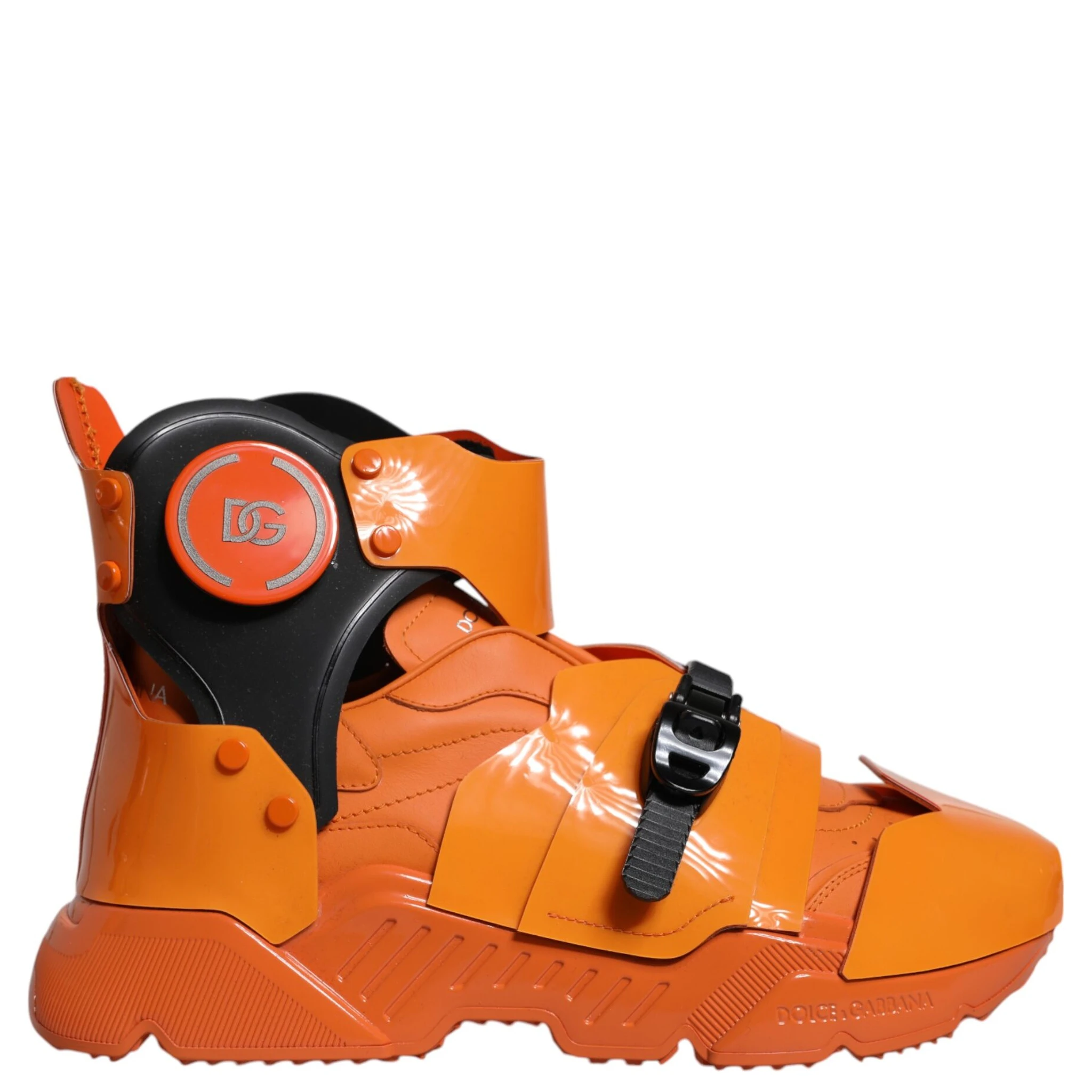Orange Multi Panel Chunky High Top Sneakers Shoes