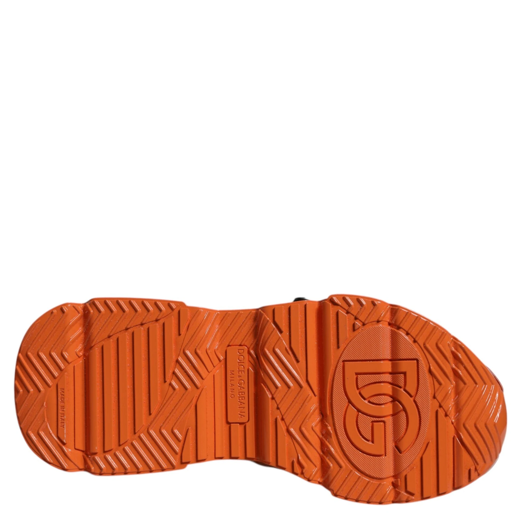 Orange Multi Panel Chunky High Top Sneakers Shoes